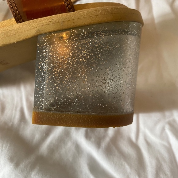 MM6 Maison Martin Margiela glitter lucite block heel black brown sandals 8.5 - Picture 8 of 11